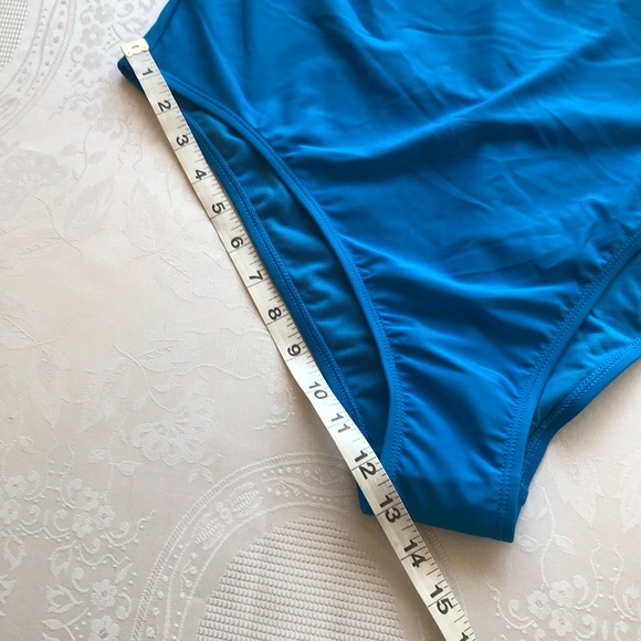 Shade & Shore High-Leg Cheeky Royal Blue One Piece Swimsuit Women’s Size L 12-14 - Picture 15 of 16